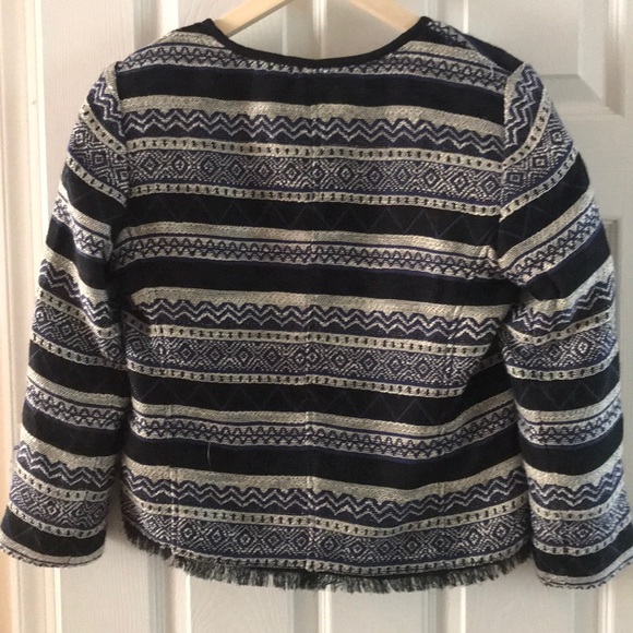 LOFT Gorgeous Fringed Blazer w/ Zipper, size 4 - Picture 5 of 5